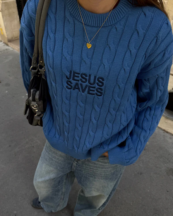 Jesus Saves - Knit Sweater - Image 4